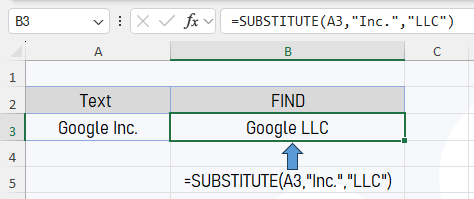SUBSTITUTE Function in Excel.