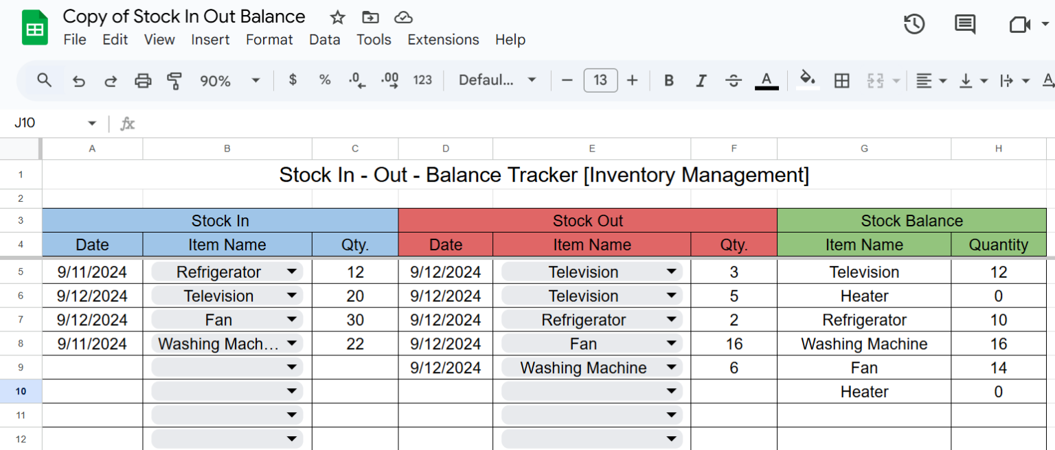 Inventory Management Sheet in Google Sheets - Learn Excel and Sheets
