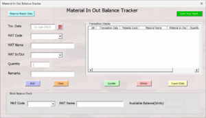 Material In Out and Balance Tracking Sheet in Excel - Learn Excel and ...